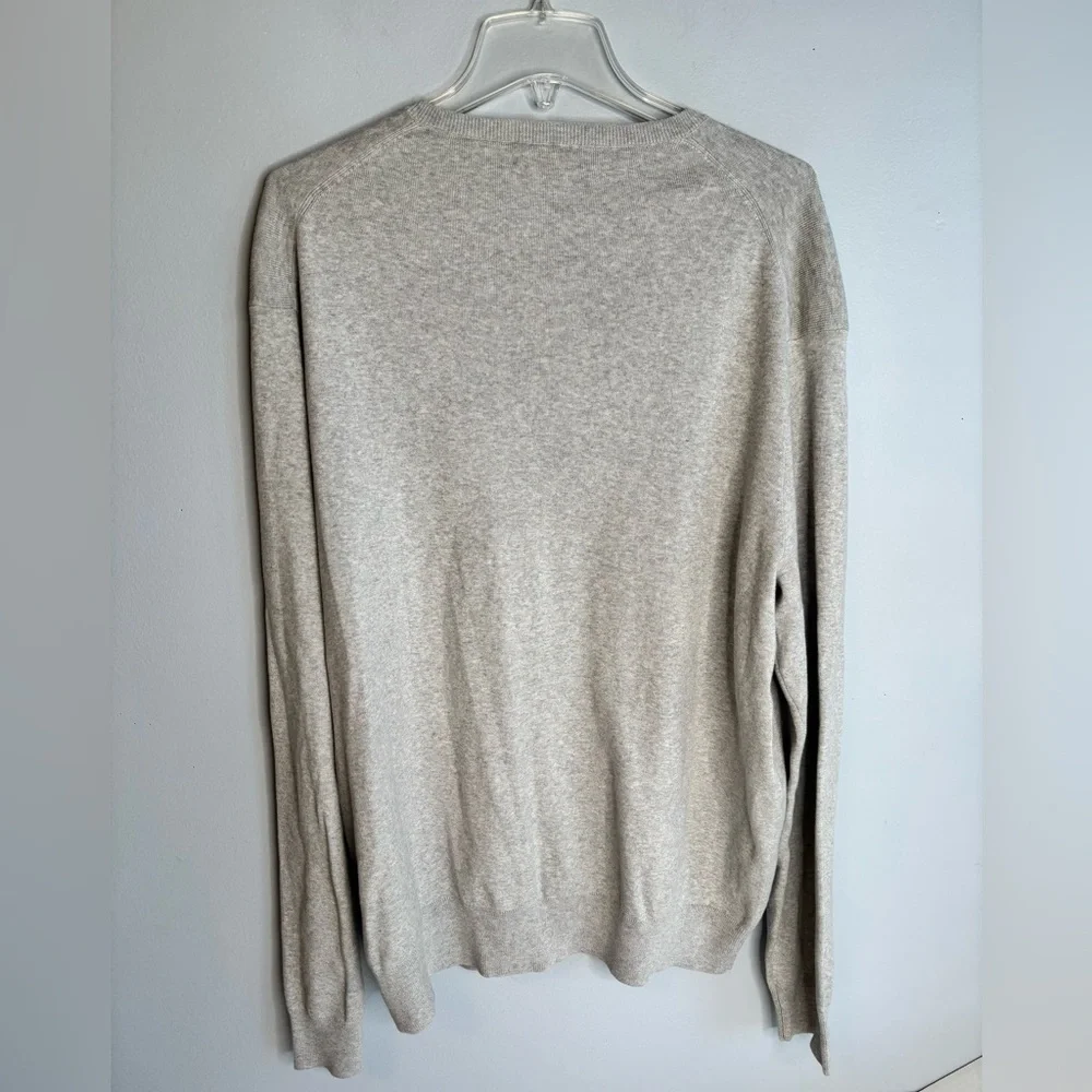POLO RALPH LAUREN GRAY VNECK LIGHT GRAY SWEATER